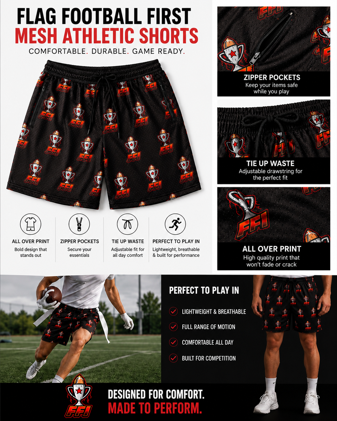 FF1 All Over Print Shorts